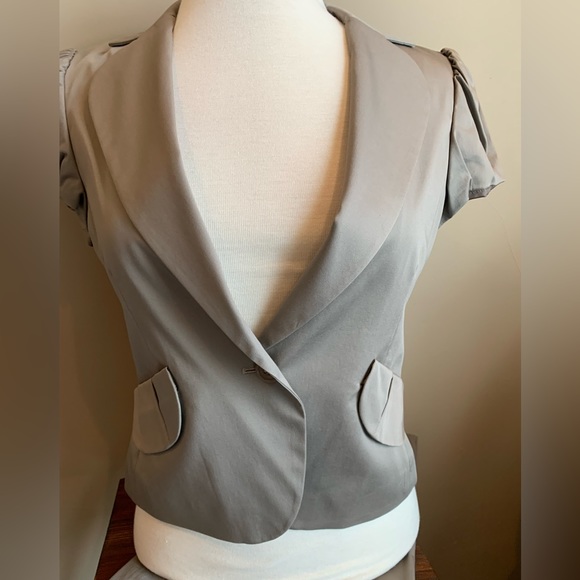 NWT BCBG MaxAzria cotton cap sleeve “coco” suit - Picture 3 of 10